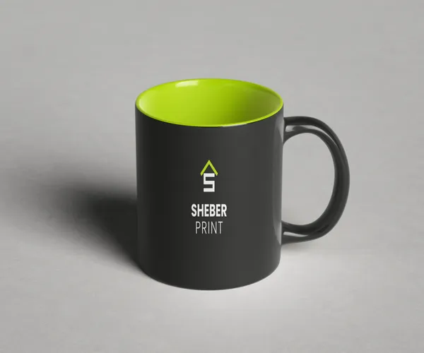 Макет кружки с логотипом SHEBER PRINT